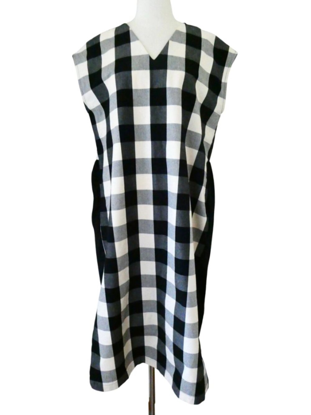 REPLIKA black buffalo check shift dress sz 42 L